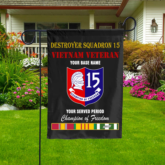 DESTROYER SQUADRON 15 DOUBLE-SIDED PRINTED 12"x18" GARDEN FLAG