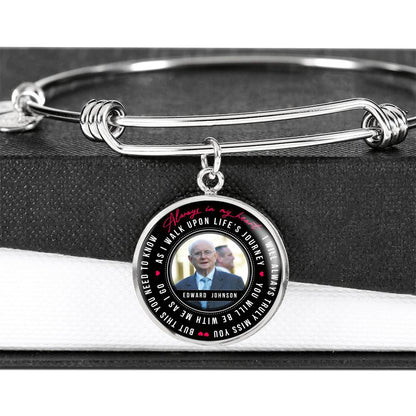 Photo Tribute Luxury Necklace, Bangle - Personalized with your name and photo