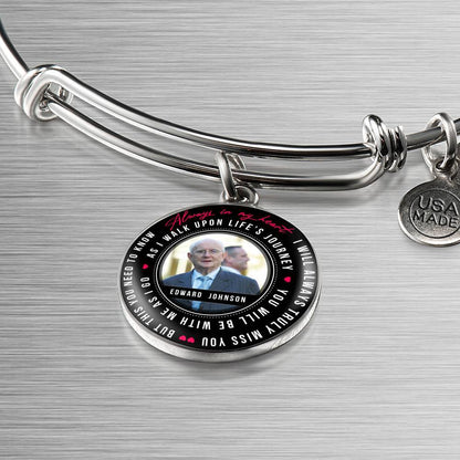 Photo Tribute Luxury Necklace, Bangle - Personalized with your name and photo