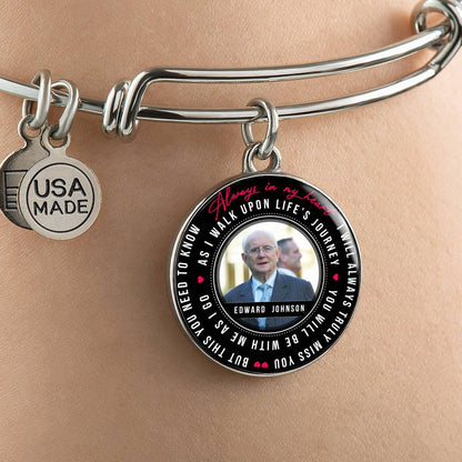 Photo Tribute Luxury Necklace, Bangle - Personalized with your name and photo