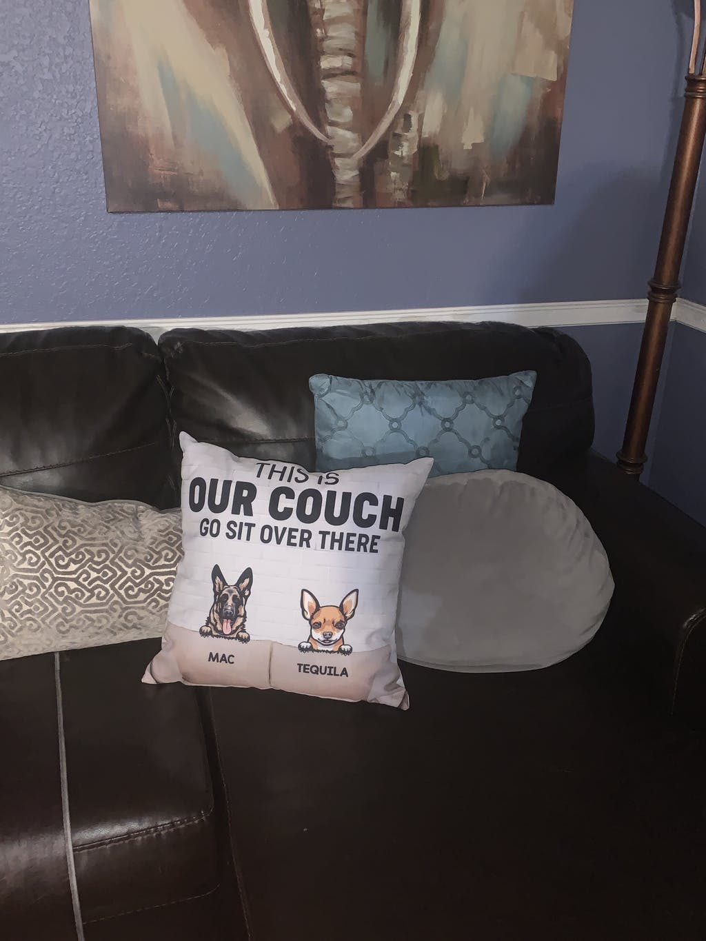 This Is Our Couch Dog Personalized Canvas Pillow (Insert Included)