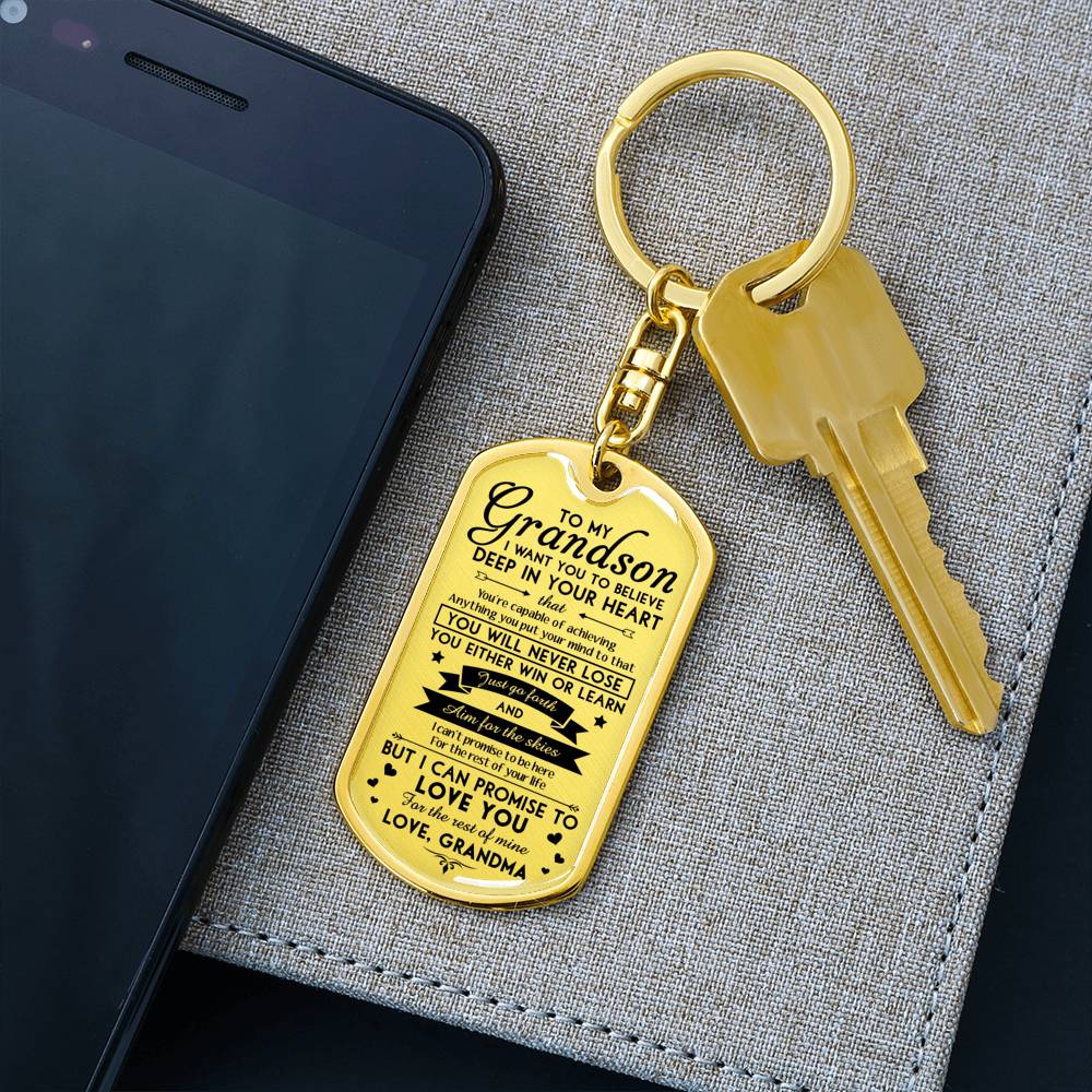 Personalized Dog Tag Keychain/Necklace - Meaningful Gift For Your Grandchildren
