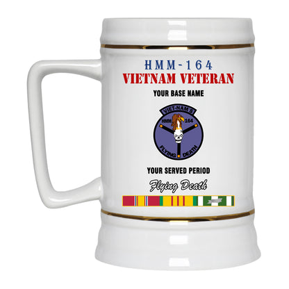 HMM 164 BEER STEIN 22oz GOLD TRIM BEER STEIN