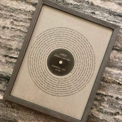 Vinyl Record Song Lyrics - Anniversary Gift - Premium Canvas, Poster