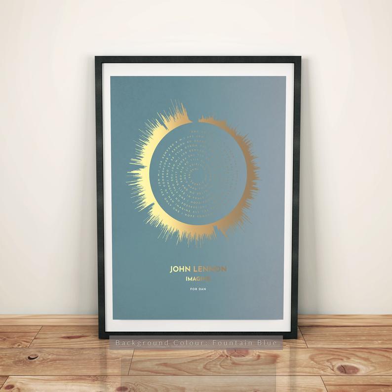 Personalized Sound Wave & Song Lyrics - Premium Canvas, Poster