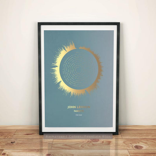 Personalized Sound Wave & Song Lyrics - Premium Canvas, Poster