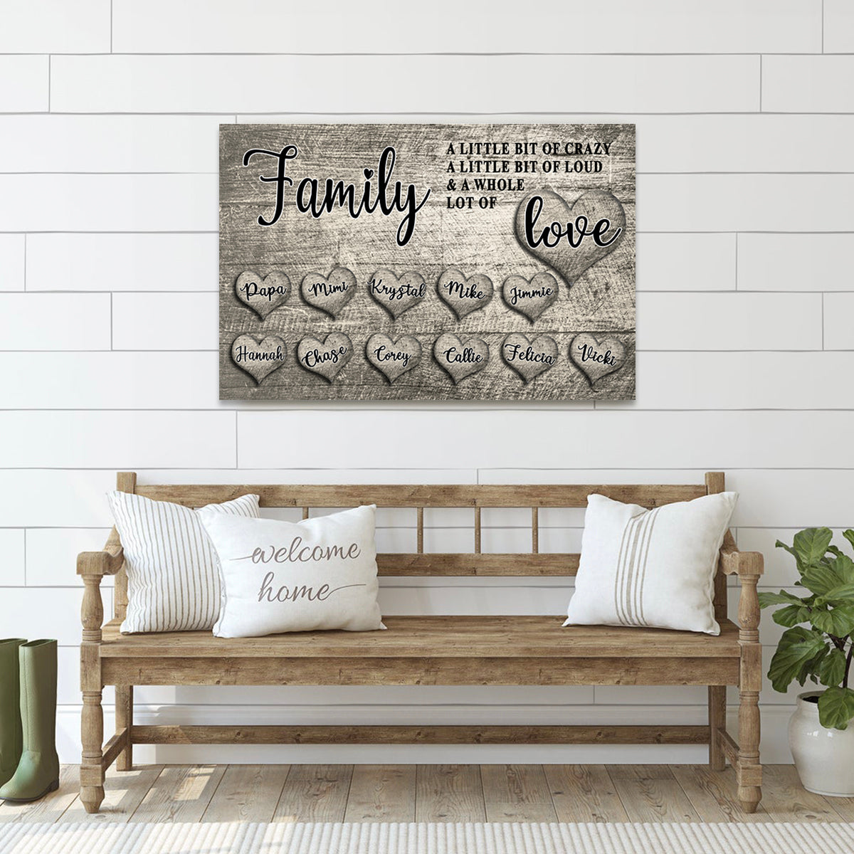 "Family - A Little bit of Crazy ...." - PERSONALIZED PREMIUM CANVAS, POSTER
