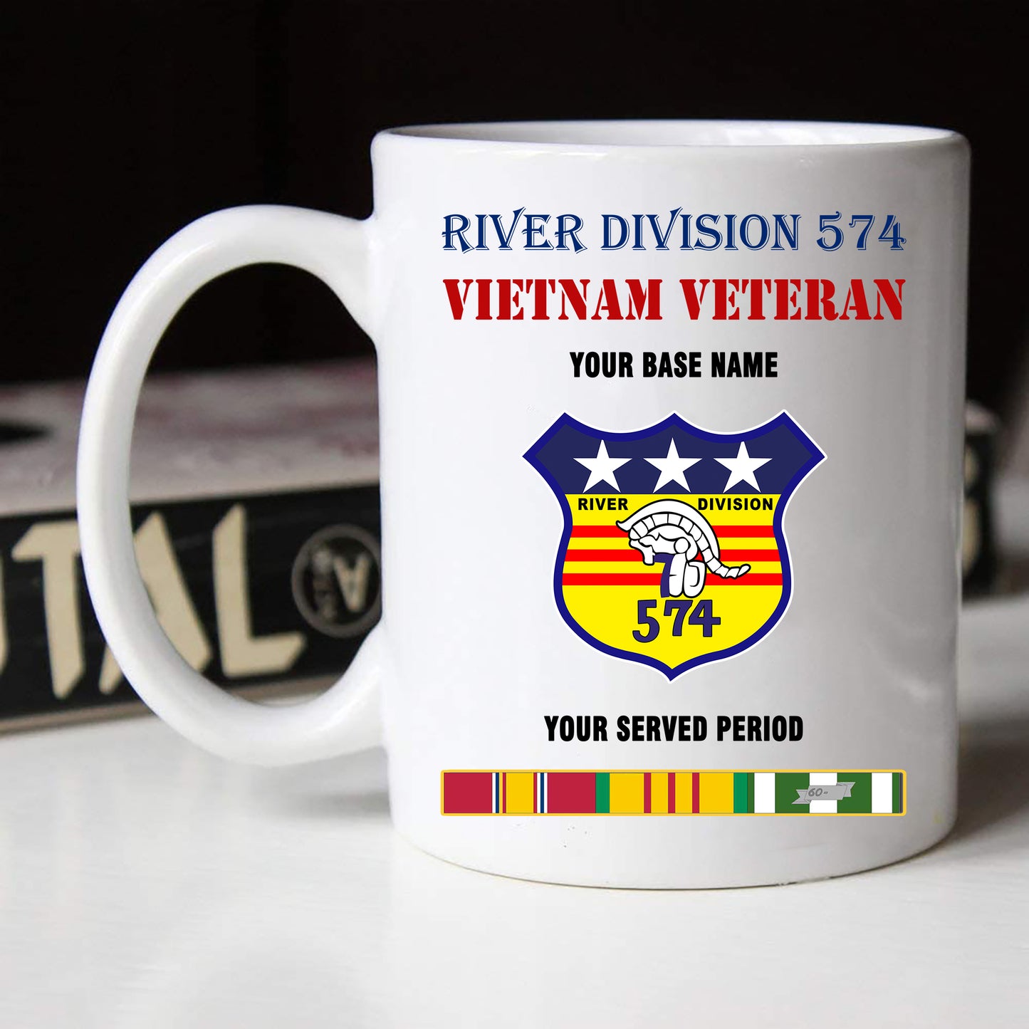 RIVER DIVISION 574 BLACK WHITE 11oz 15oz COFFEE MUG