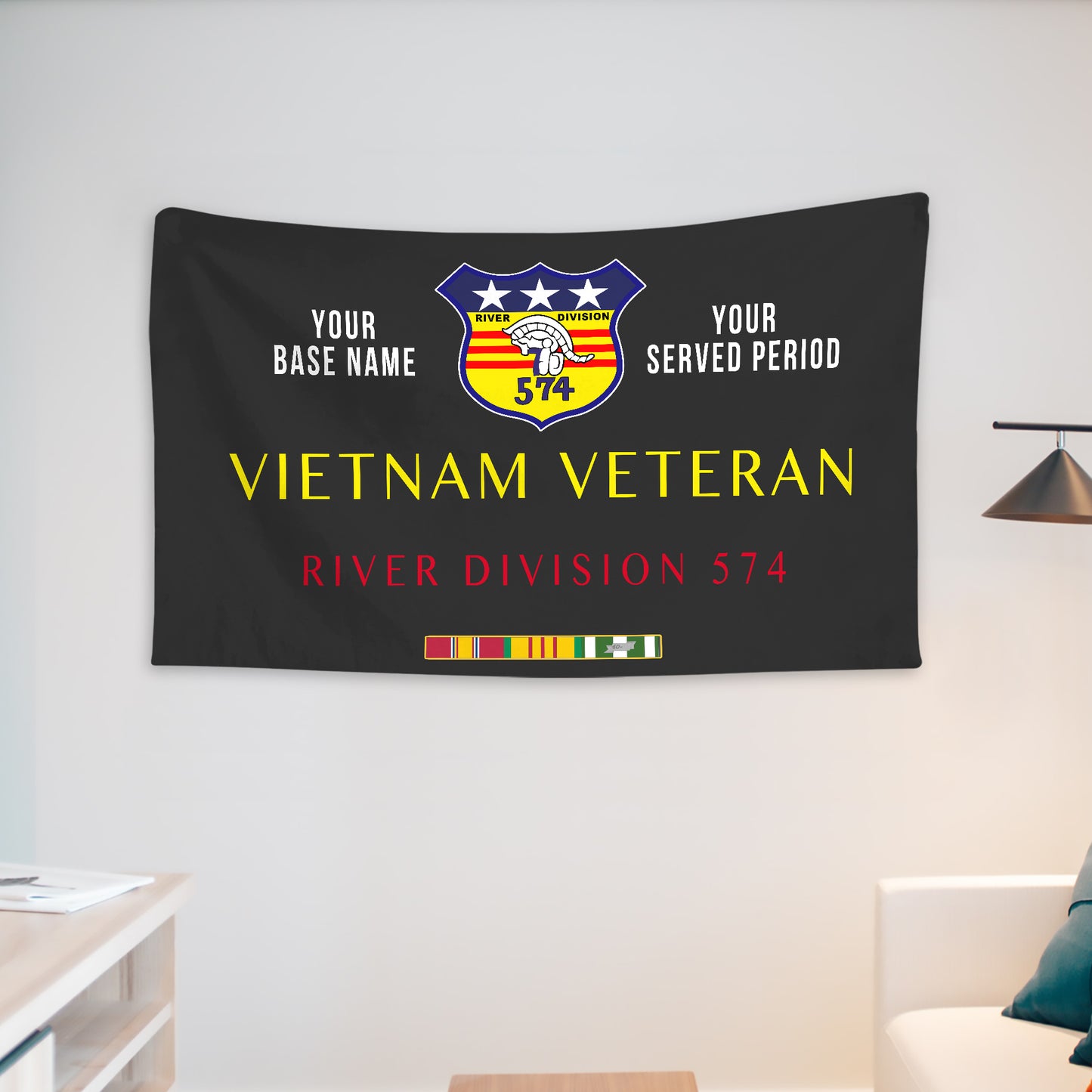 RIVER DIVISION 574 WALL FLAG VERTICAL HORIZONTAL 36 x 60 INCHES WALL FLAG