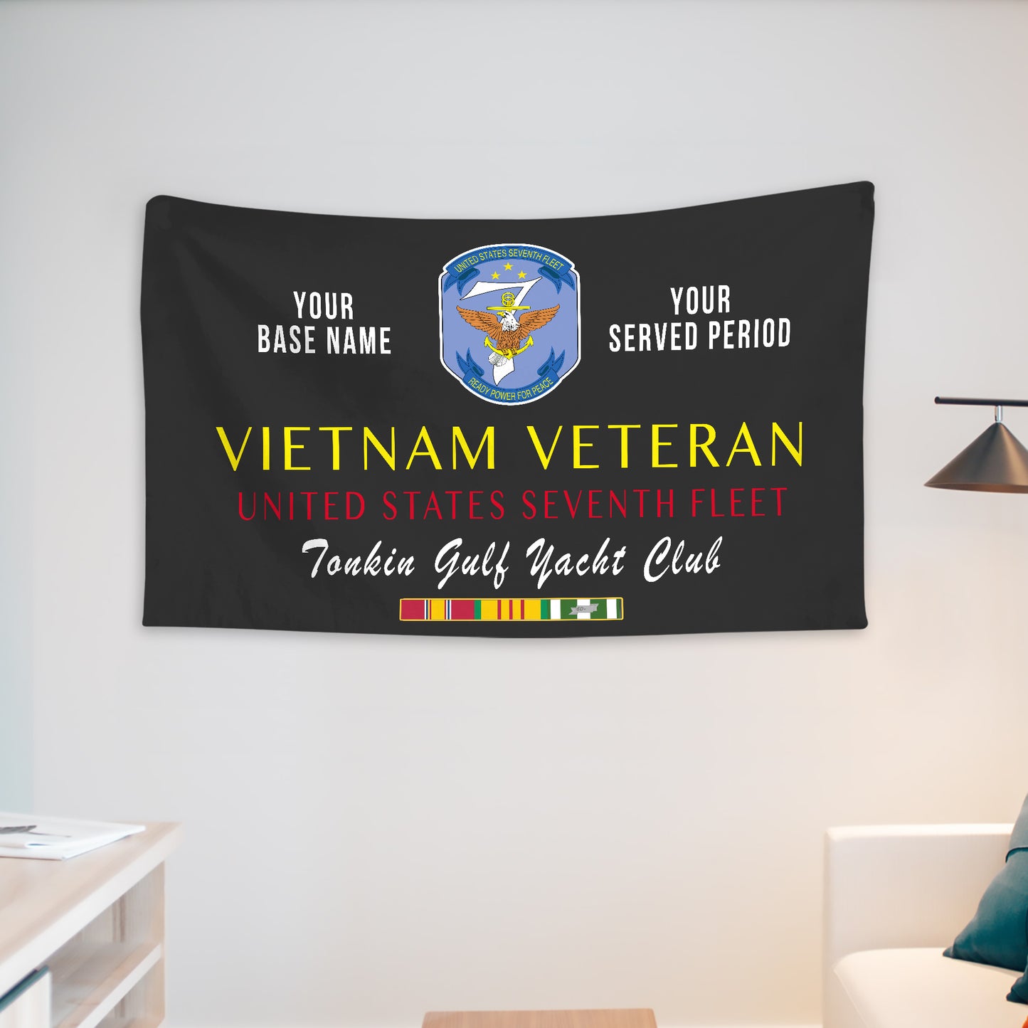 UNITED STATES SEVENTH FLEET WALL FLAG VERTICAL HORIZONTAL 36 x 60 INCHES WALL FLAG