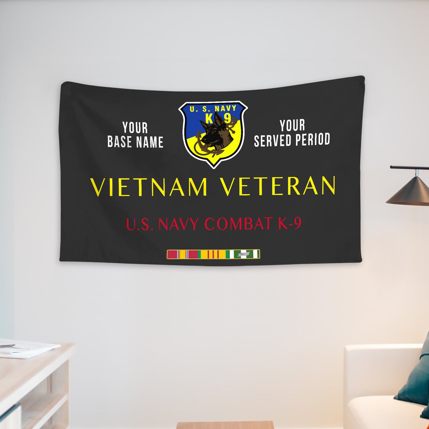 US NAVY COMBAT K9 WALL FLAG VERTICAL HORIZONTAL 36 x 60 INCHES WALL FLAG