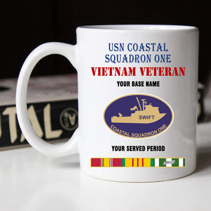 USN COASTAL SQUADRON ONE BLACK WHITE 11oz 15oz COFFEE MUG