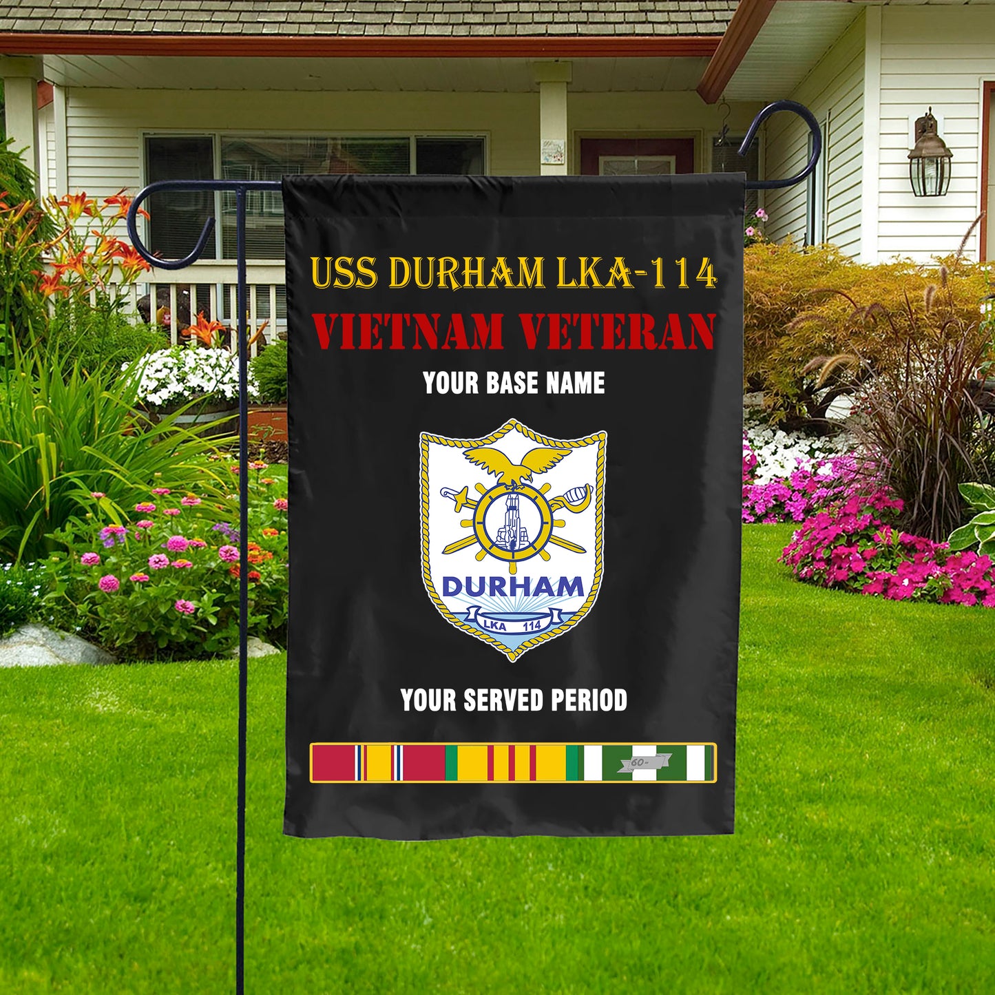 USS DURHAM LKA 114 DOUBLE-SIDED PRINTED 12"x18" GARDEN FLAG