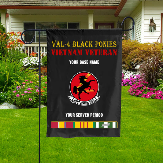 VAL 4 BLACK PONIES DOUBLE-SIDED PRINTED 12"x18" GARDEN FLAG