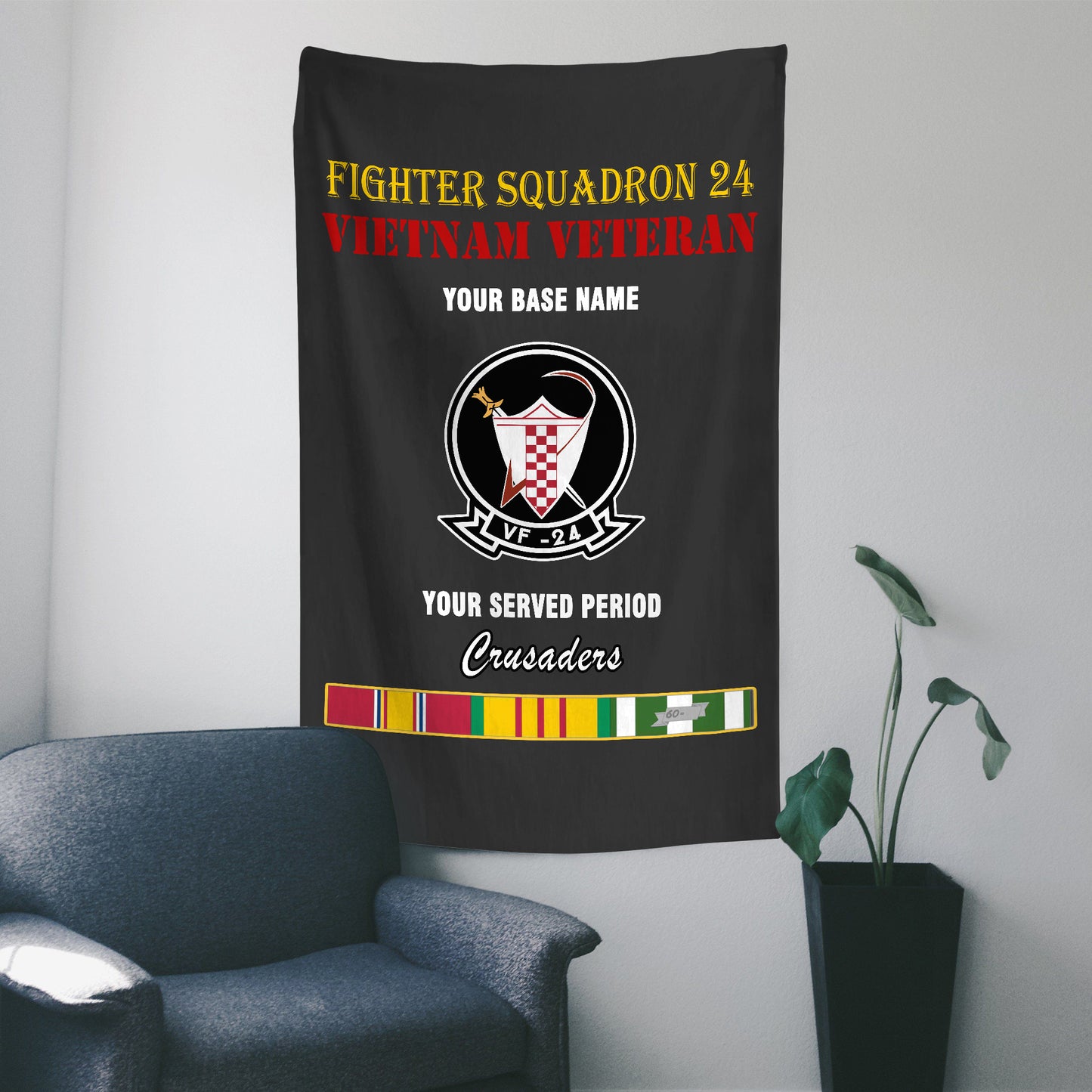 VF 24 WALL FLAG VERTICAL HORIZONTAL 36 x 60 INCHES WALL FLAG