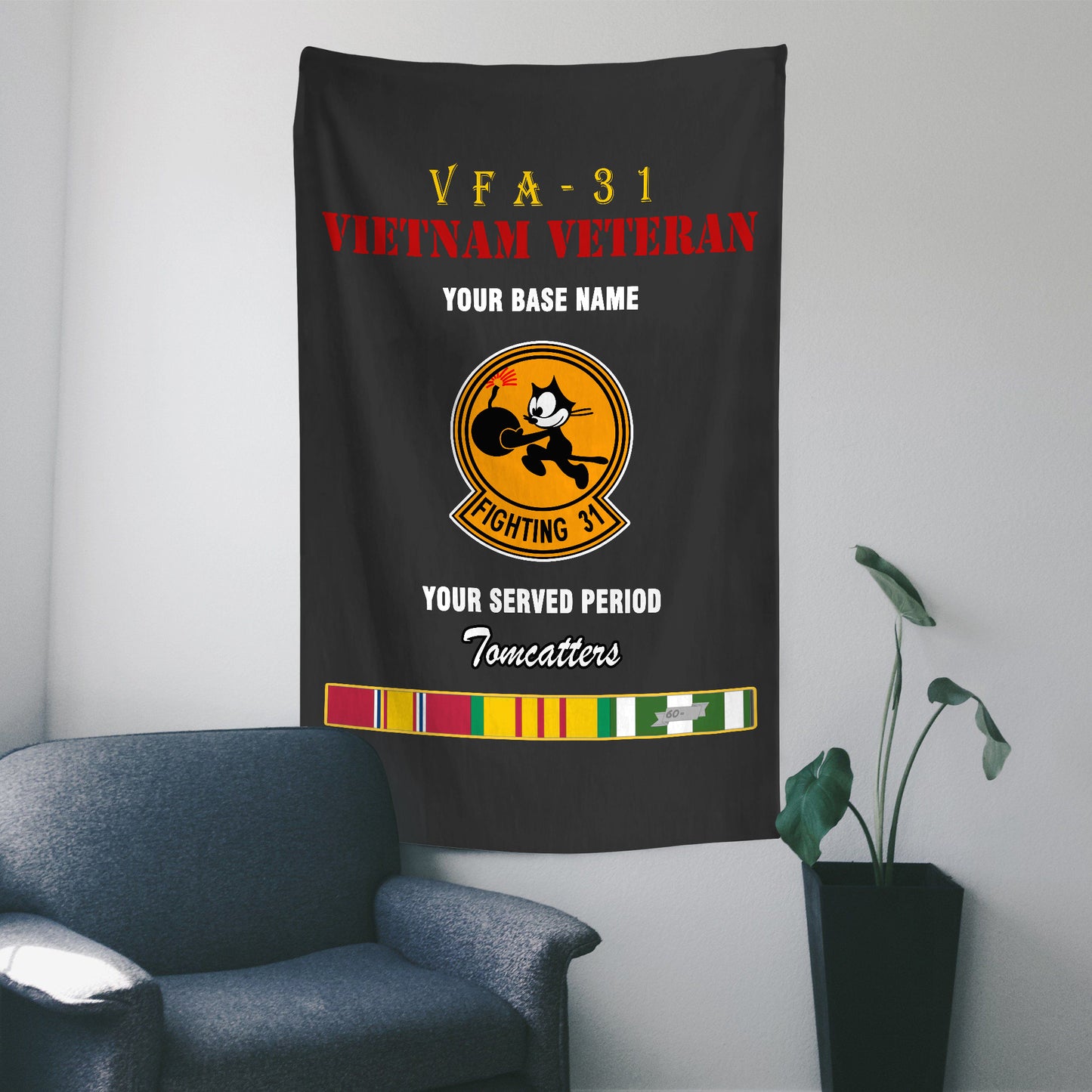 VFA 31 WALL FLAG VERTICAL HORIZONTAL 36 x 60 INCHES WALL FLAG